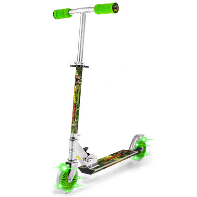 Scooter dinosaure pliant avec roues clignotantes