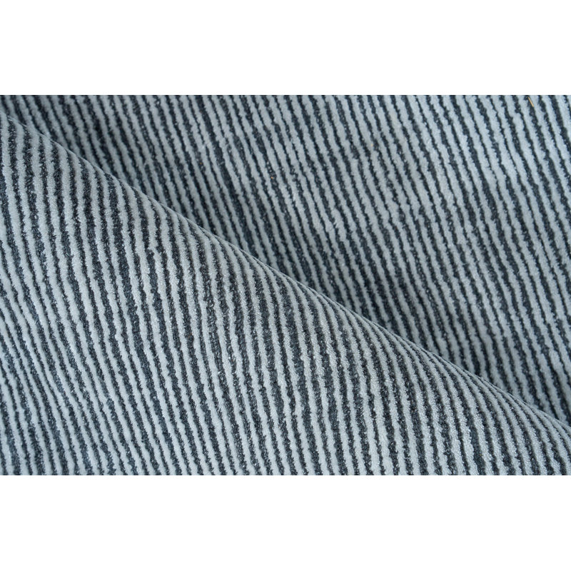 Serenity Hand Loomed Striped Area Rug in Black/White