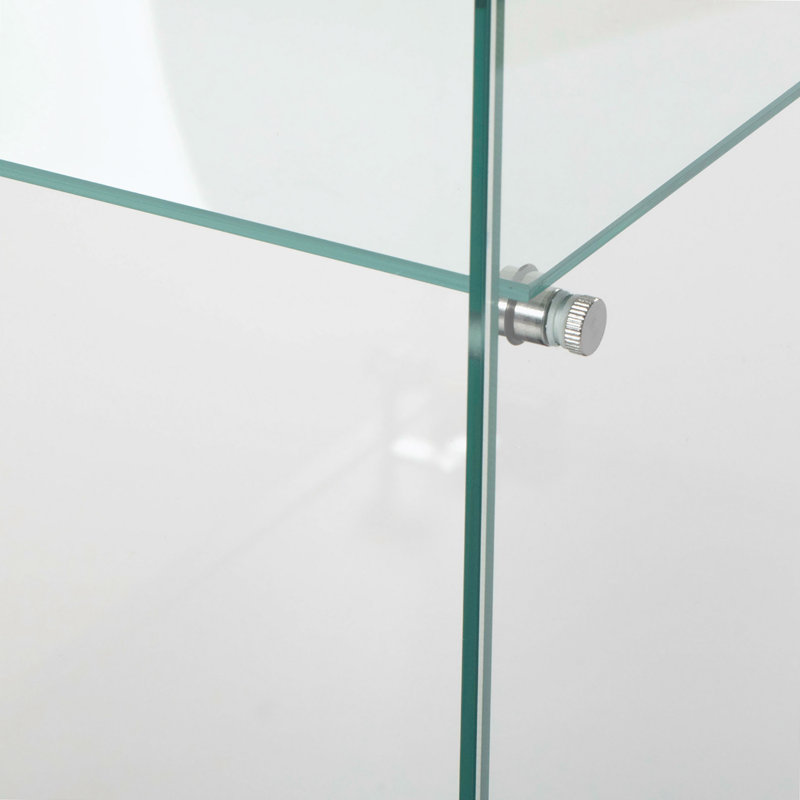 Vitrine 2 portes vitrée, bibliothèque sur pied, Blanc, H 49,3 po x l 16,7 po x P 14,3 po