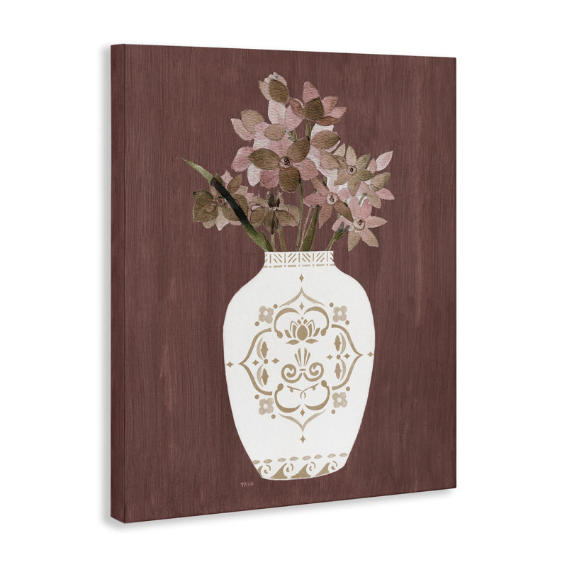 «Ornate Boho Vase», art mural par Janet Tava, H 48 po x l 36 po