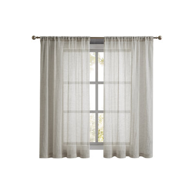 Solid Semi-Sheer Curtain Panels