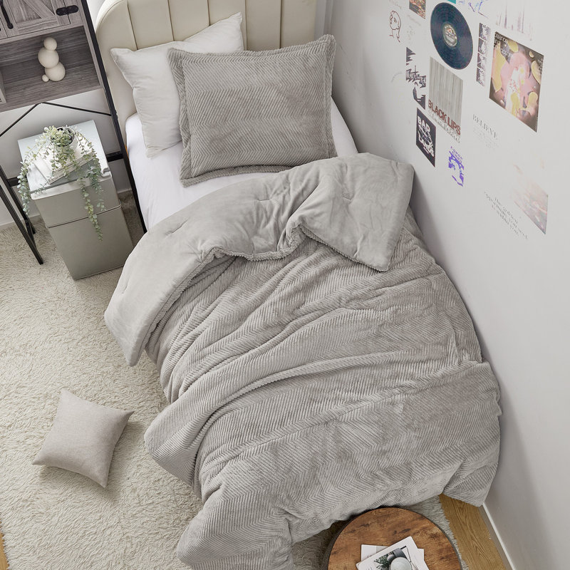 Peak of Cozy - Coma Inducer Oversized Comforter Set, Gray, Alaskan King Comforter + 4 King Shams
