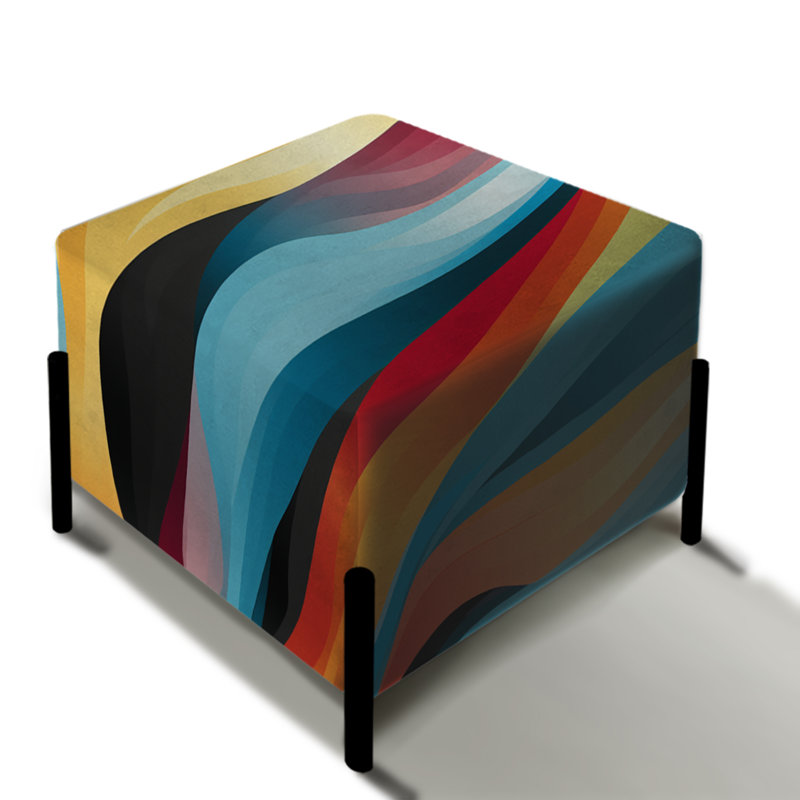 Poupart rayé Rainbow Rhythm II - repose-pieds carré rayé