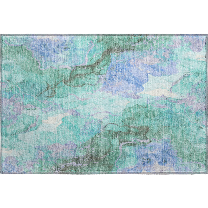 Tapis abstrait lavable à la machine de qualité supérieure Verlin AMF1785, Rectangle 1 pi 8 po x 2 pi 6 po
