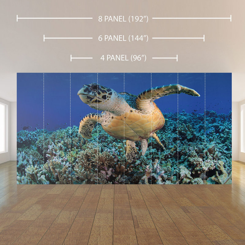 Panneau de papier peint Conti Turtle, L 100,08 po x l 96 po