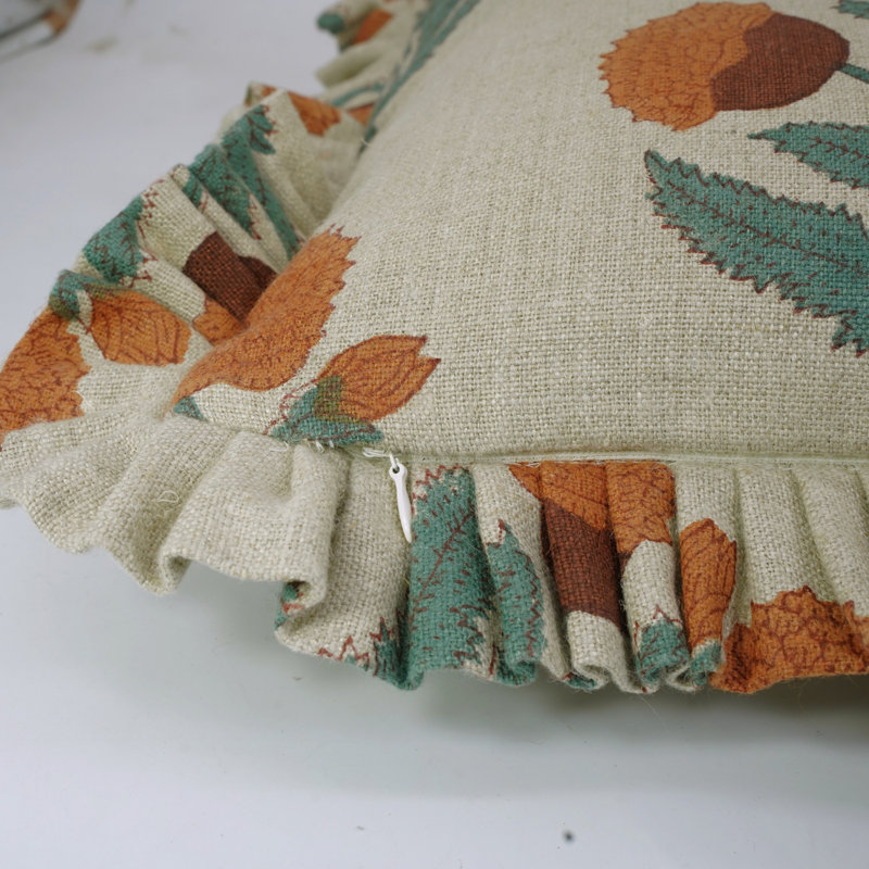 Housse de coussin en tissu à volants / à volants Fab divine, parfaite pour le lit, le salon, orange vif, 20 x 20