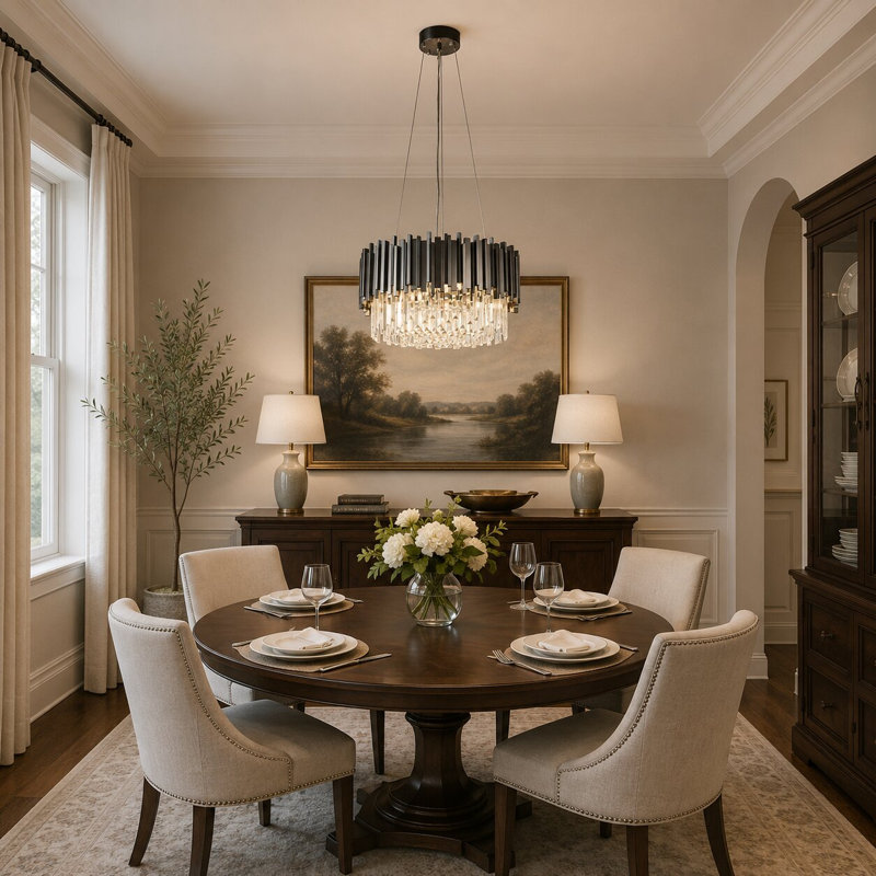 Lustre Jeanenne, Noir, H 11,8 po x l 22 po x P 22 po