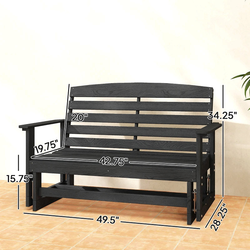 Banc oscillant et causeuse Loveseat, Noir