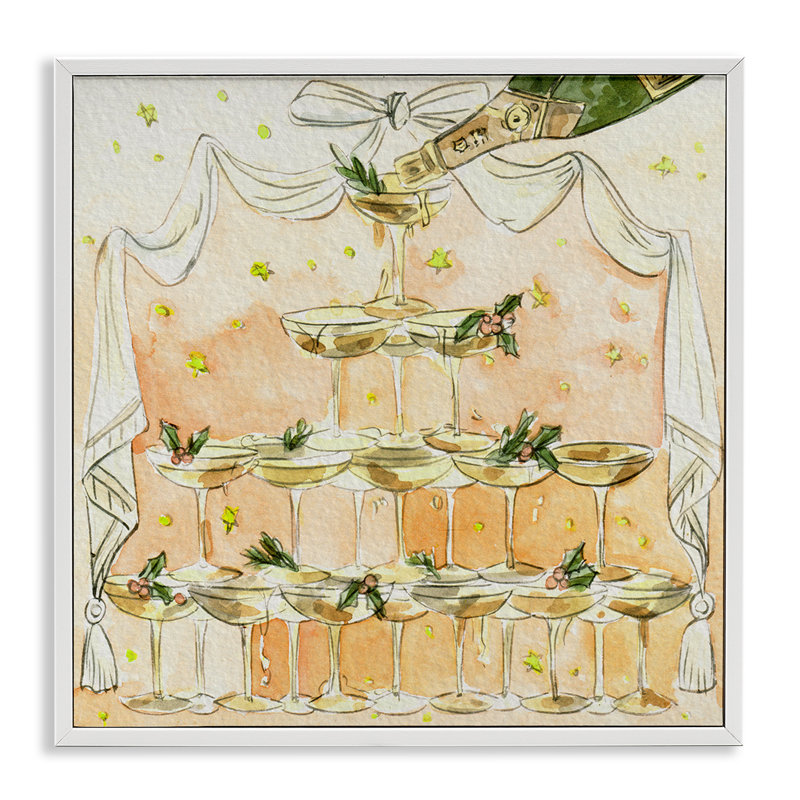 Winter Winter Cocktail Tower, estampe numérique de Melissa Wang, H 17 po x l 17 po