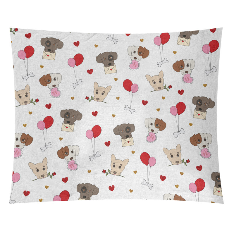 Tapisserie de noël fêtes en polyester fêtes de noël st, Rose / gris / rouge, H 68 po x l 80 po