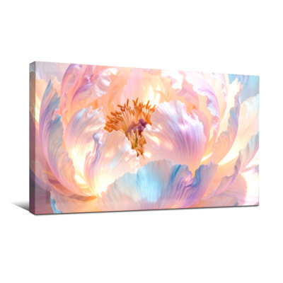 Plantes et fleurs, pivoines pastel, reproduction d'art sur toile