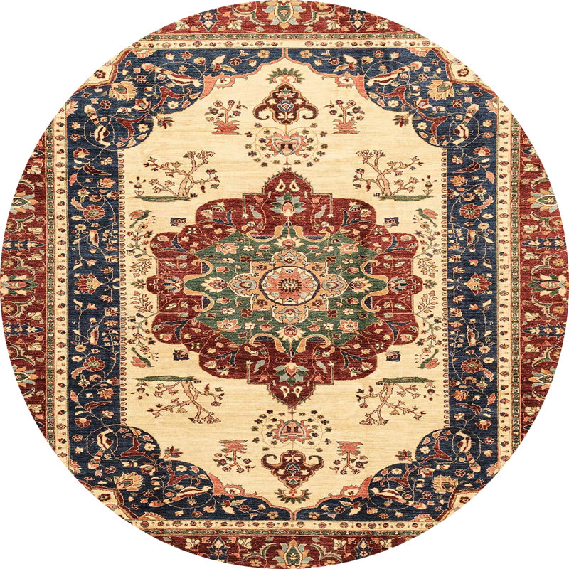 Abstract Indoor Rug, Round 7'