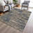 Machine Washable Indoor/Outdoor Xhevrie Navy Rug-1685645584