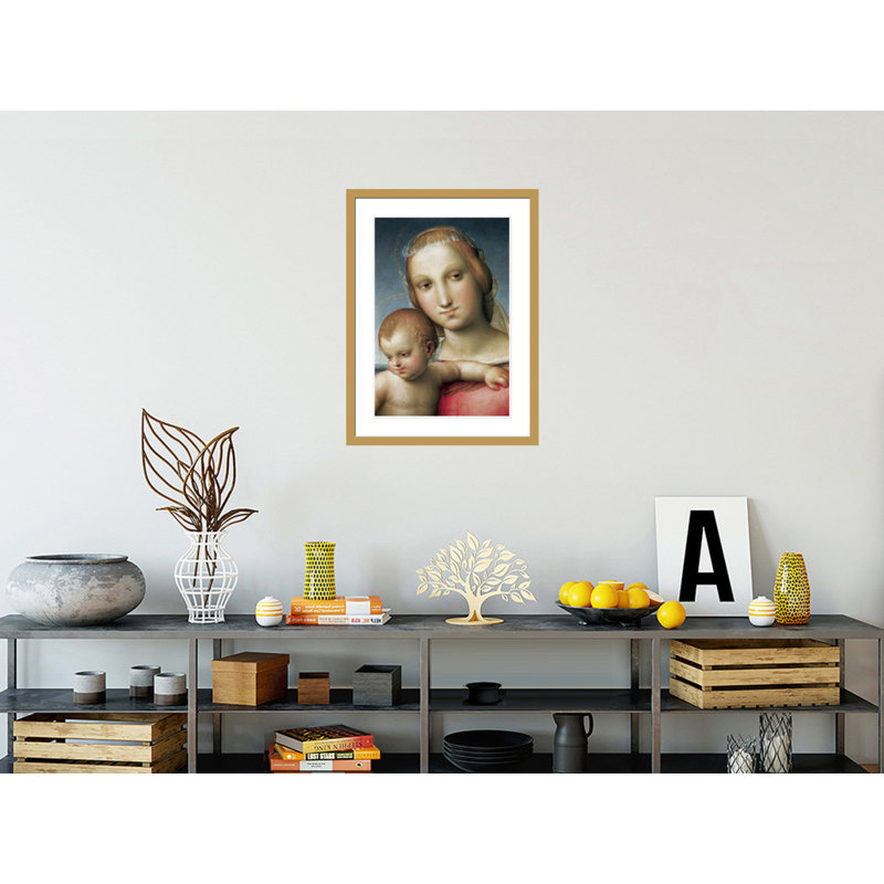 «Détail de la Vierge à l'enfant» par Raphael, impression giclée encadrée, H 29,5 po x l 22,06 po