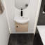 Petit meuble-lavabo de 18 po avec lavabo en céramique, fixation murale