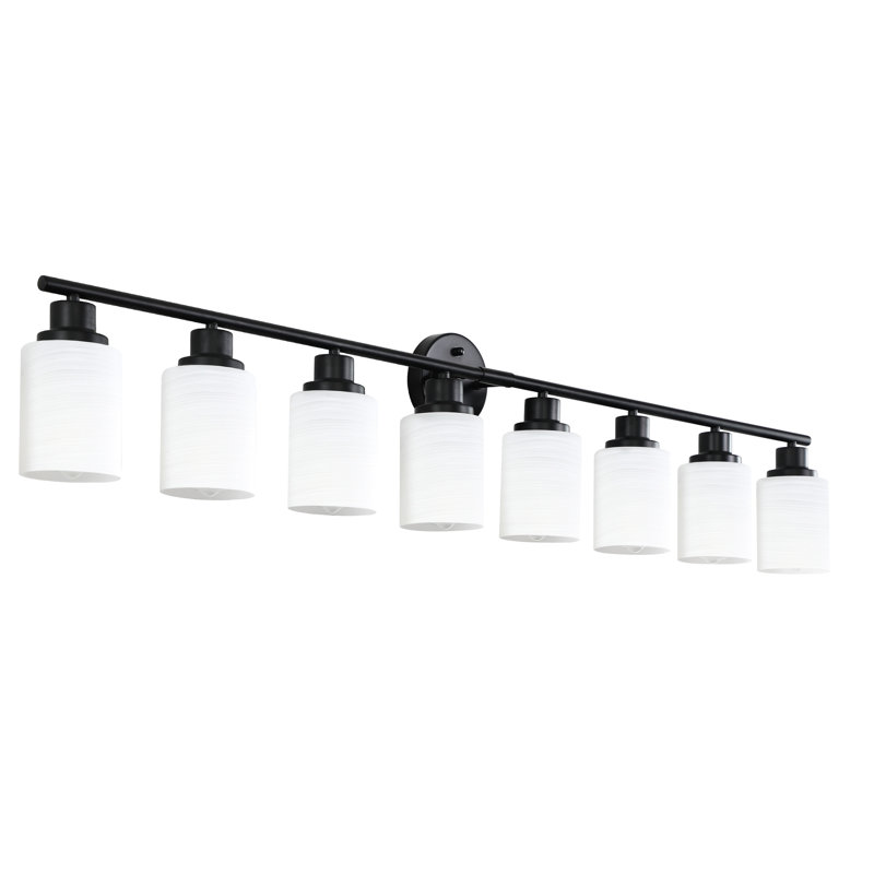 8- Bathroom Wall Sconce With Frosted White Glass & Black Iron Frame, For Bedroom, Dressing Room, Energy Saving, Simple Installation Victory Modern Mirror And Iron, Conservation, Selection