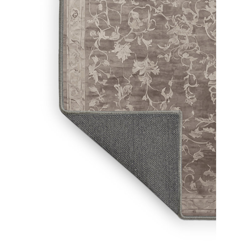 Tapis gris soyeux et moelleux, Rectangle 2 pi x 3 pi