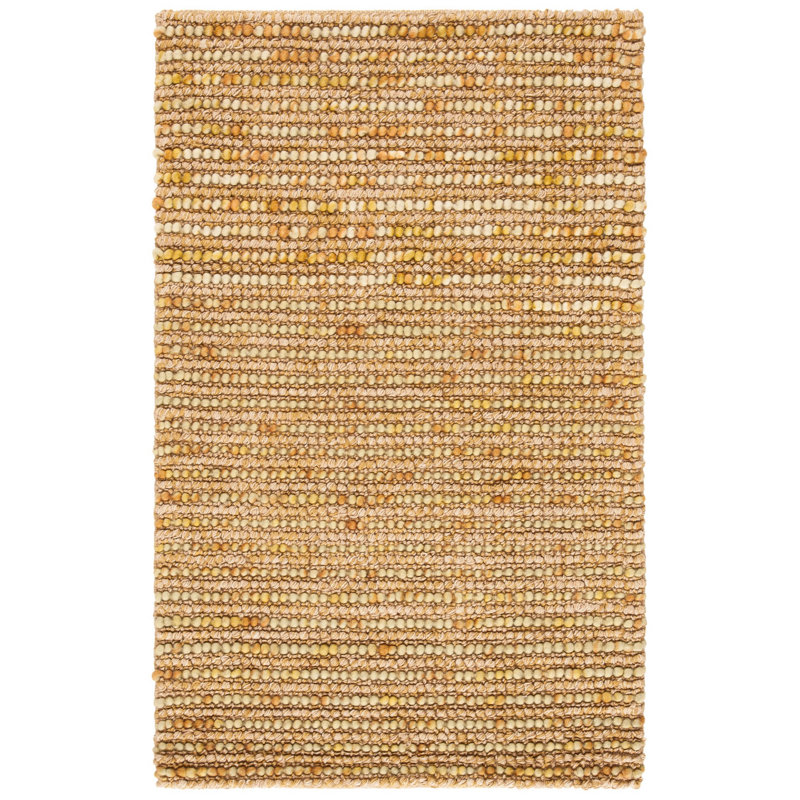 Ferrera Abstract Handmade Flatweave Gold Area Rug, Rectangle 2'6" x 4'