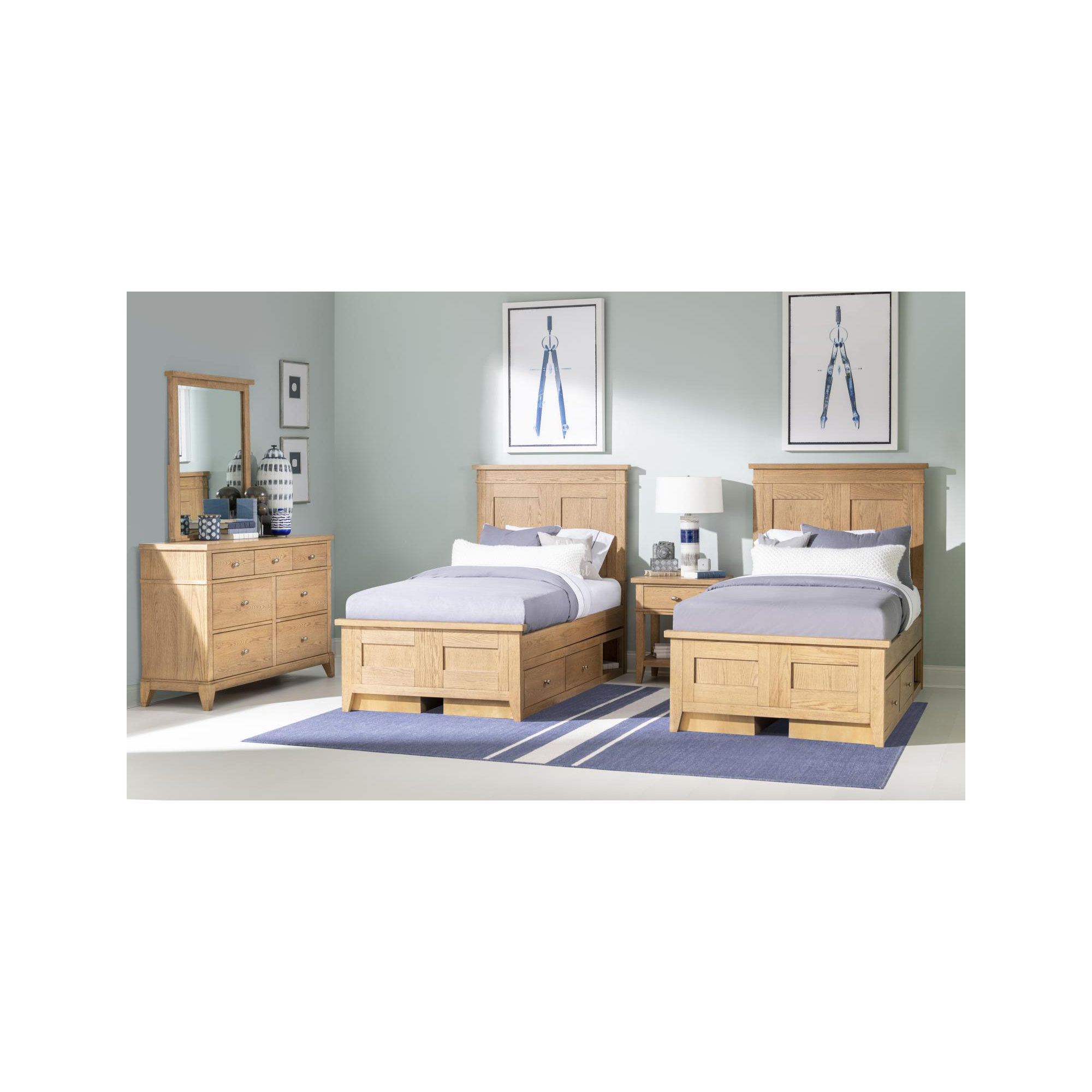 Today's Traditions Complete Panel Bed, Twin, Hickory
