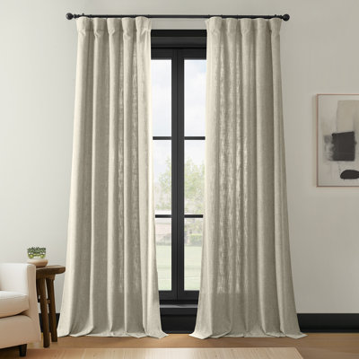 Farmbry Faux Linen Curtain Panel Set