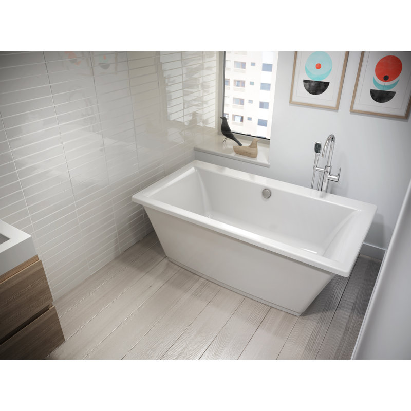 Round Double Handle Floor Mounted Freestanding Tub Filler with Diverter and Hand Shower, Brushed Nickel