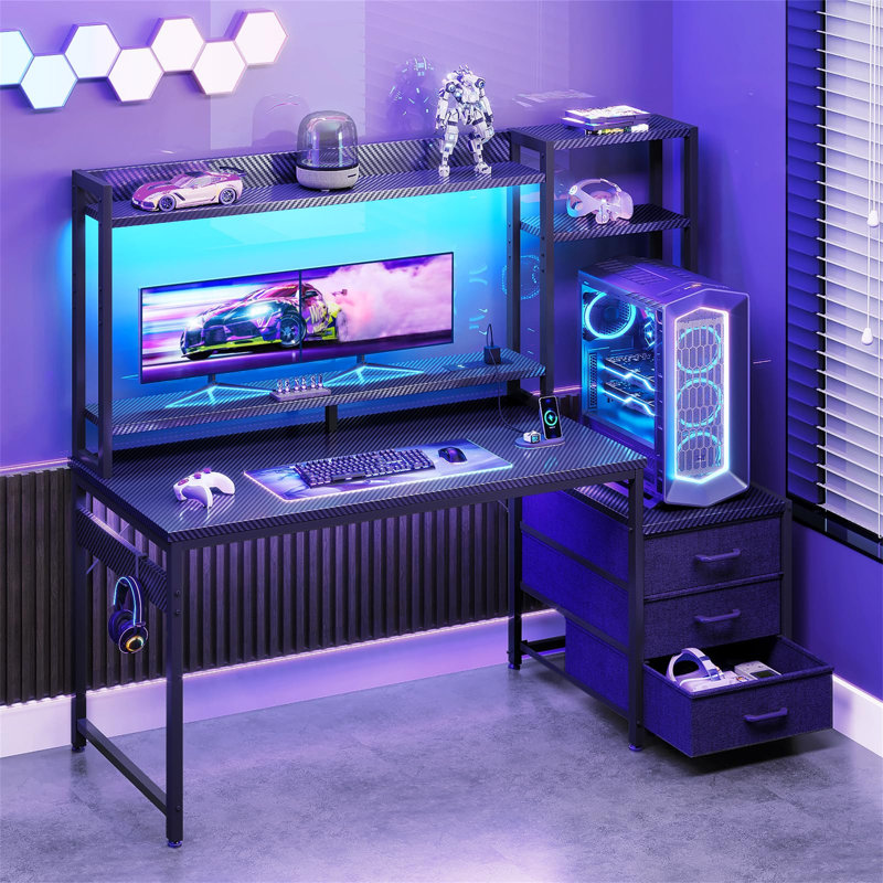 Metal Base Computer Desk, 150.5cm x 120.8cm W x 48cm D