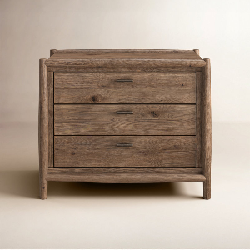 Cayenne 32'' W Solid Wood Nightstand, Weathred Oak