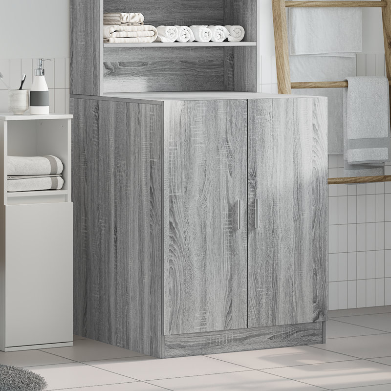 Menik Linen Cabinet, Grey Sonoma