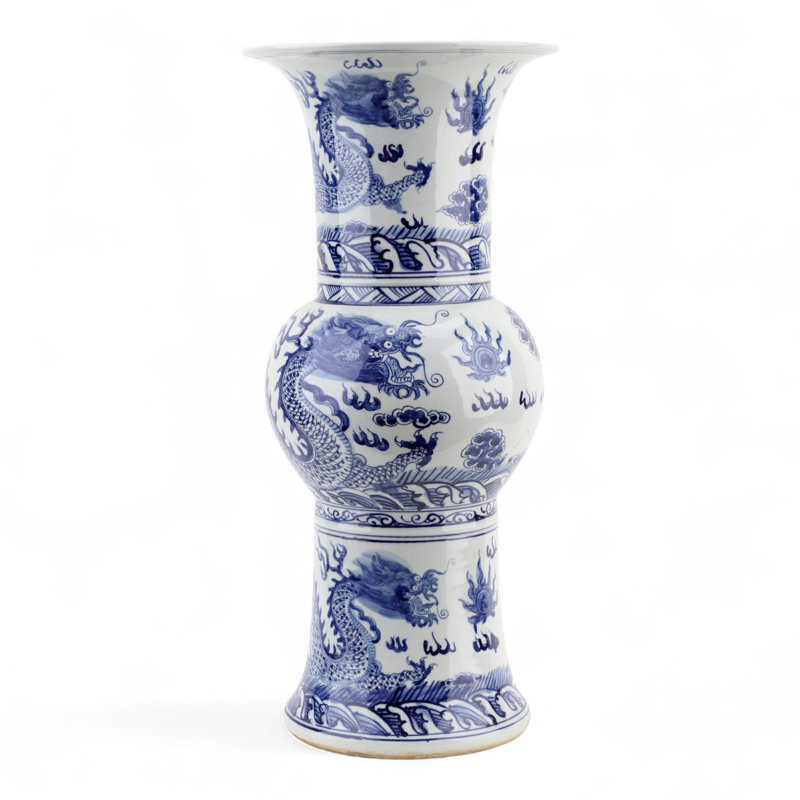 Blue and White Dragon Vase