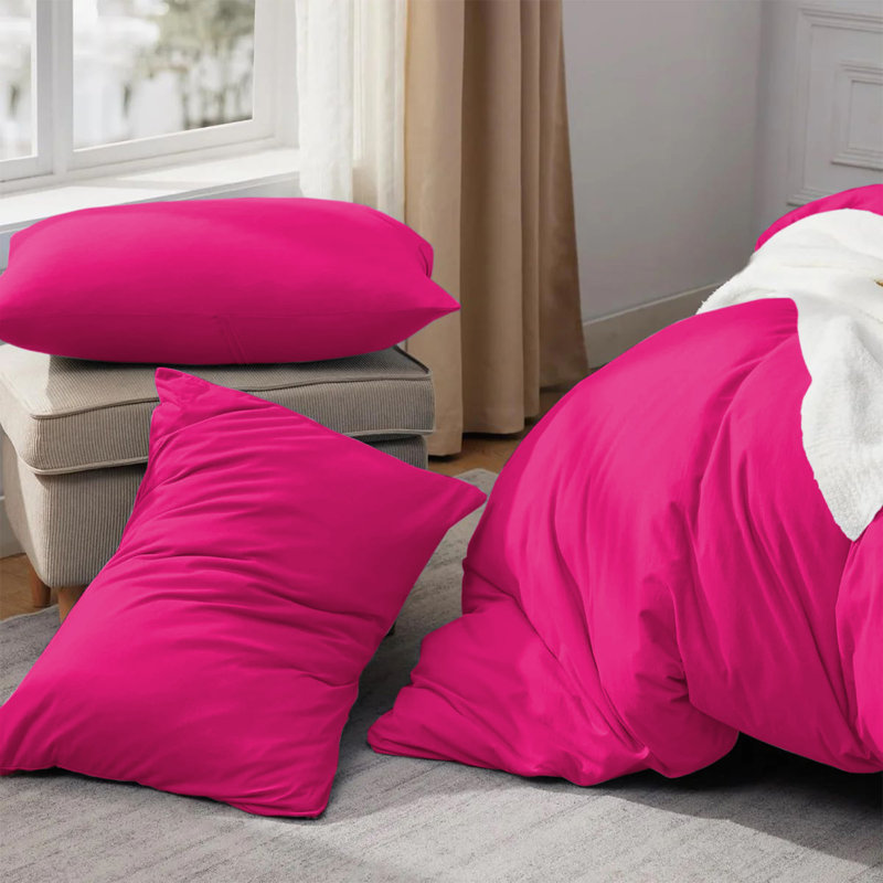Luxury Microfiber Duvet Cover Set – Soft, Wrinkle-Free, Hotel-Quality Bedding With Pillowcases, Pink