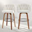 Ensemble de 2 tabourets de bar pivotants à hauteur de comptoir, 2 chaises d'îlot de cuisine modernes avec dossier large, pieds en bois massif et garniture cloutée-604296113-604296114