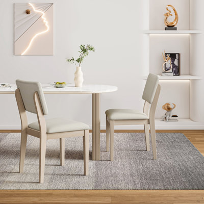 Pattes de chaise de salle à manger en bois massif (ensemble de 2)