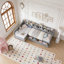 Lit de jour simple pour 2, structure de lit simple en L avec rangement 3 tiroirs-1220472965
