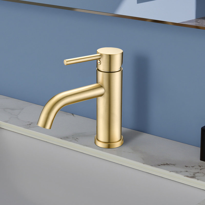Topcraft Single Handle Bathroom Faucet, Brushed Gold