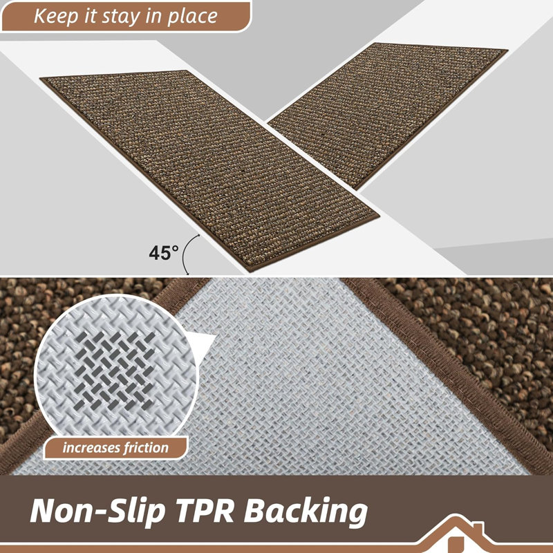 Tapis de porte anti-saleté lavable, Brun, 20 po x 32 po