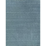 New Zealand Wool Wool Striped Area Rug in Denim Blue