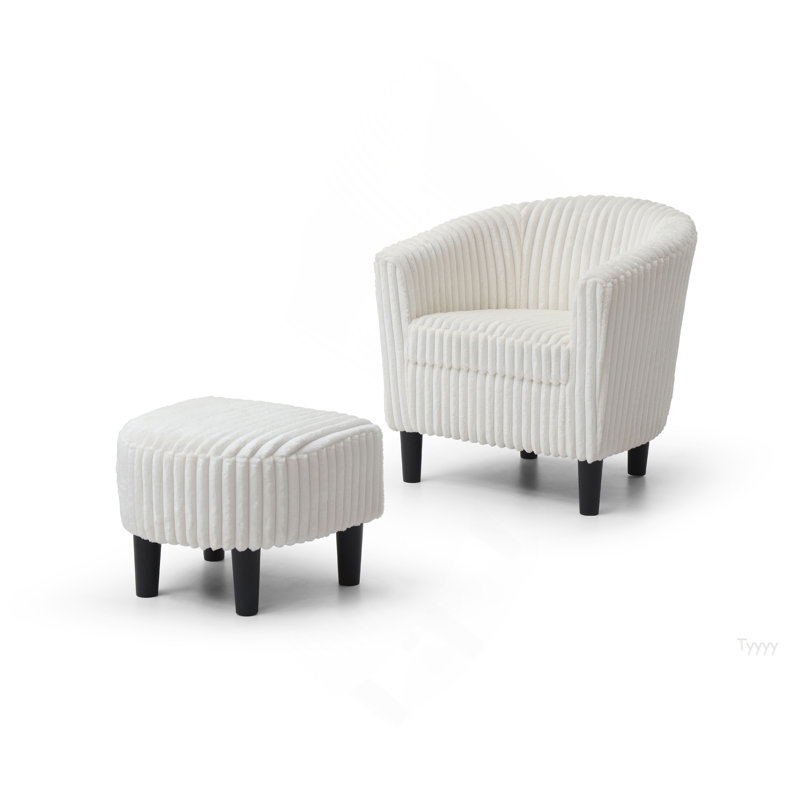 Chaise et repose-pieds Salem G00205-C, blanc, White