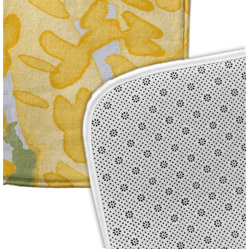 Lubbers Non-Slip Bath Mat, 17" W x 24" L, Yellow