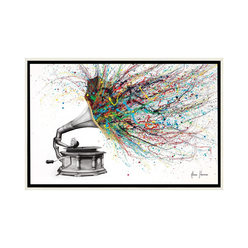 «Radical Rhapsody» par Ashvin Harrison, reproduction, H 18 po x l 26 po x P 1,5 po, Toile encadrée flottante blanc vieilli