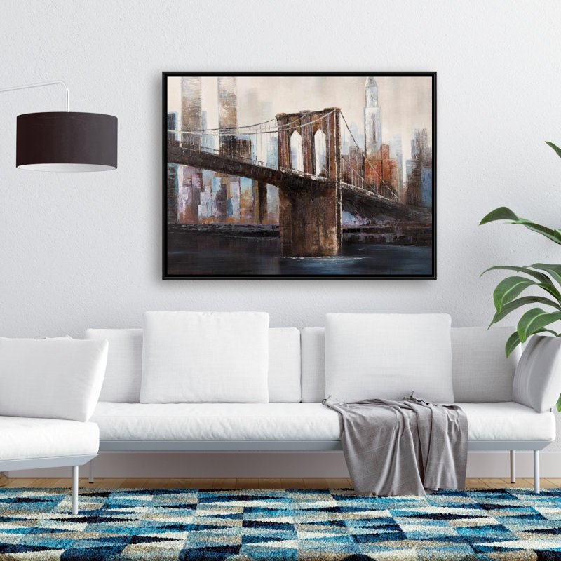Art urbain sur pont urbain, pont de Brooklyn - villes beiges