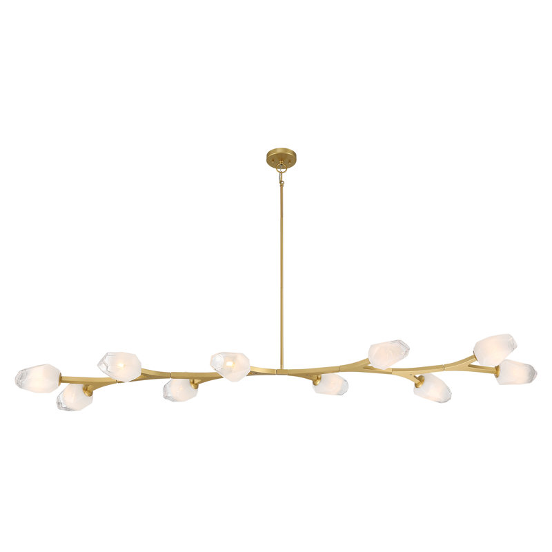10-Lights  Adjustable Modern Linear Branch Chandelier, Gold