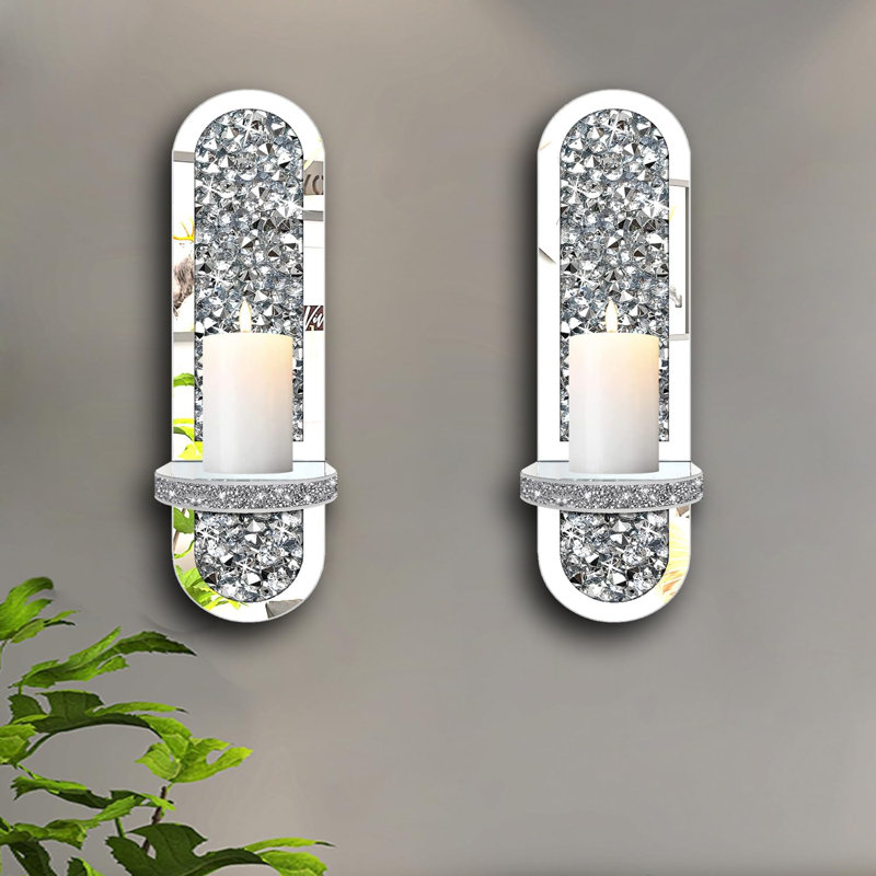 Crystal Broken Diamond Candle Wall Light