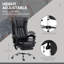 Chaise de bureau en microfibre, chaise d'ordinateur à haut dossier avec massage à 6 points, chaleur, repose-pieds rétractable à hauteur réglable-455325853