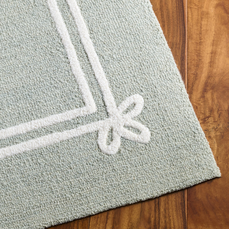 Laine touffetée à la main Martha Stewart; Tapis intérieur / extérieur en coton de couleur unie, Rectangle de 5 pi x 8 pi