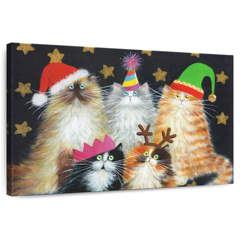 Christmas Cats, 20" H x 30" W