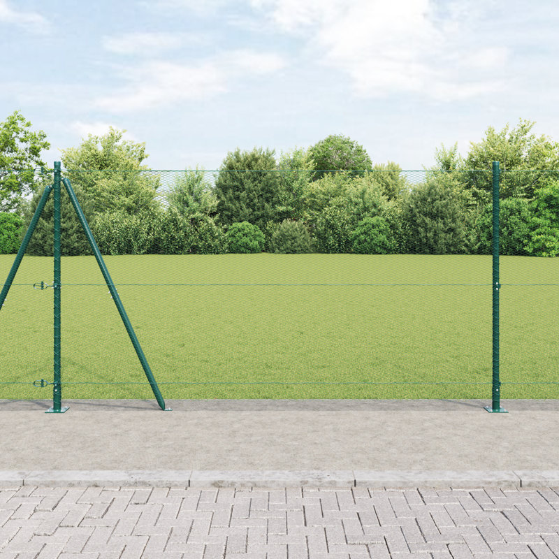 Vidaxl Hexagon Fence Steel, Green, 120cm H x 1000cm W