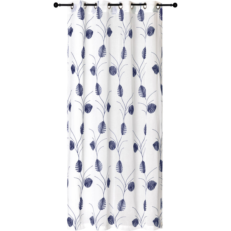 Semi Sheer Curtain Single Panel, Blue