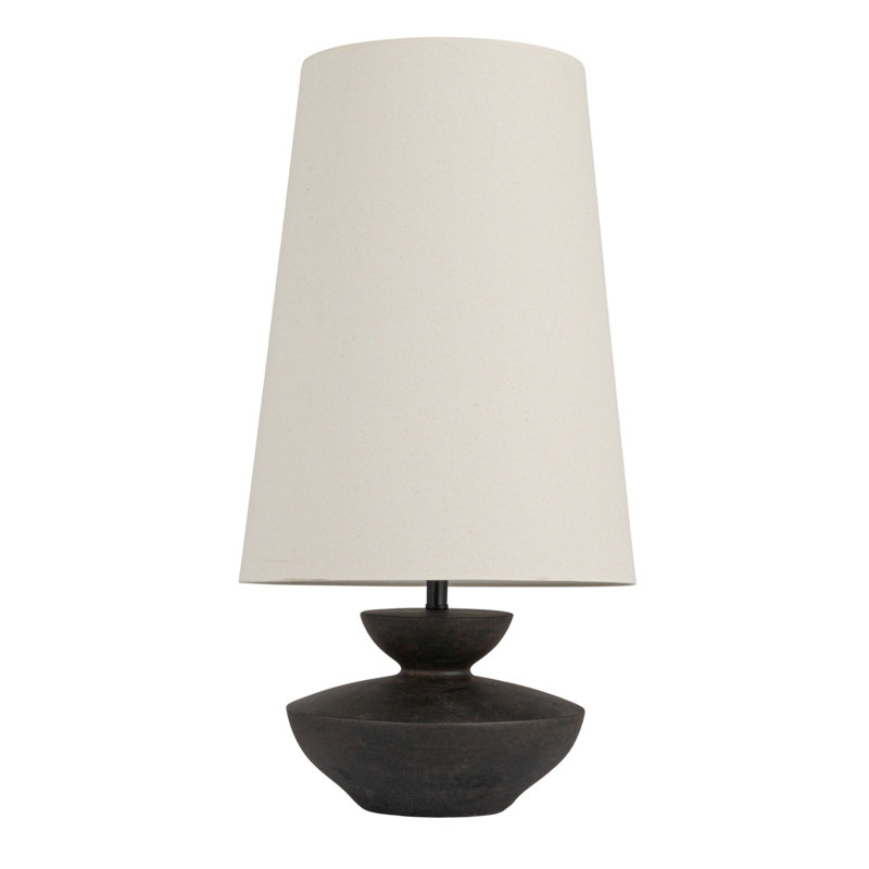 Matilda Sculptural Resin Table Lamp with Oversized Linen Shade