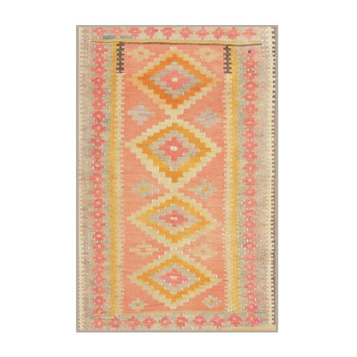 Tapis rose/jaune contemporain