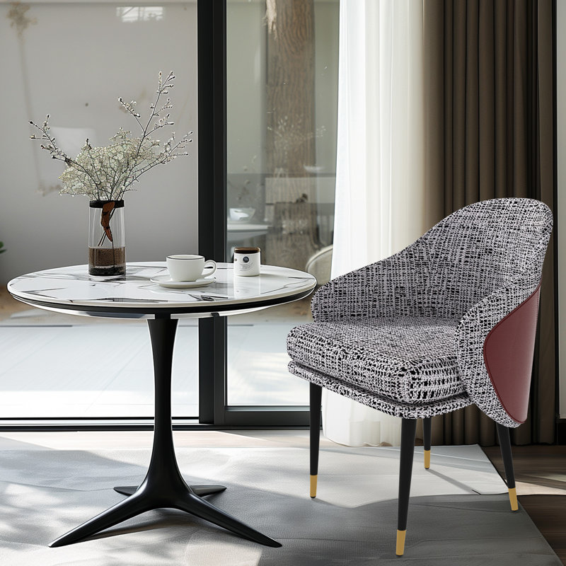 Aashiya 38.5cm H Linen Upholstered Upholstered Back Armchair, Grey/Red